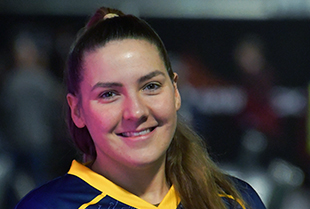 Navy Esports player AZ1 Heather Roche poses for a portrait.