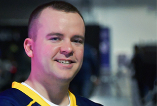 Navy Esports player CTN2 Riley Bufford poses for a portrait.