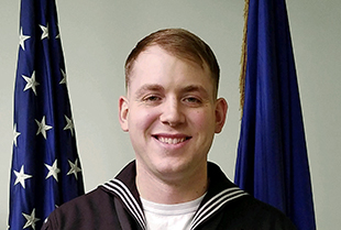 Navy esports player Michael Rogers poses for an official Goats and Glory headshot