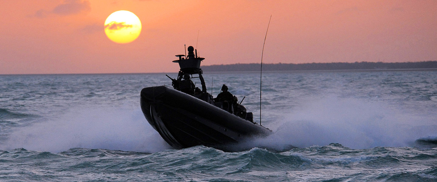 Special Warfare Combat Crewman conduct special reconnaissance in a small boat
