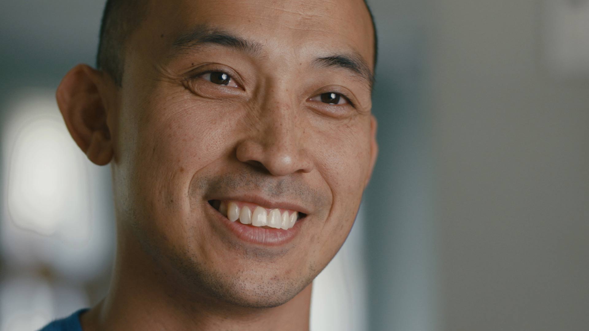 US Navy Supply Corps officer Scott Lieng during an interview for the U.S. Navy Faces of the Fleet series. 